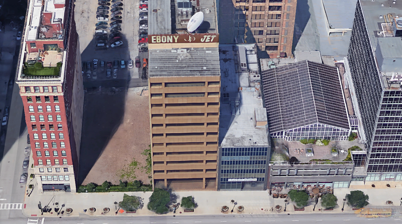 The Ebony/Jet building on South Michigan Avenue was a beacon of Chicago’s African American business community. (Google Earth via Crain’s Chicago Business)
